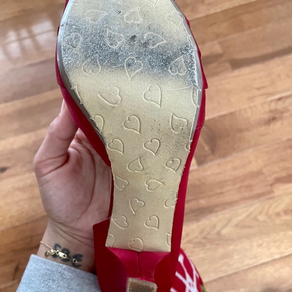 Michelangelo Peep Toe Platform High Heel with Bow - Picture 6 of 6